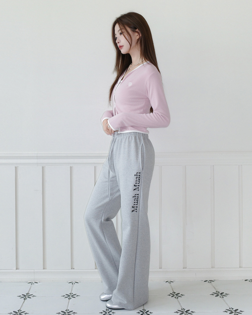 LOGO BOOTSCUT BANDING PANTS [GRAY]