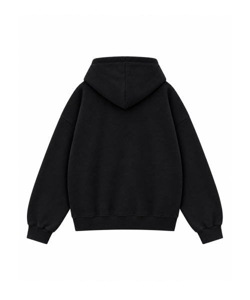 DOT CHECK PATCH LOOSE FIT HOODIE [BLACK]