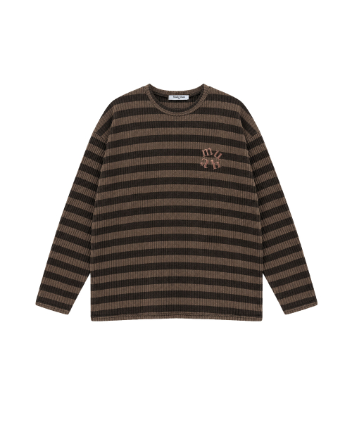 STRIPE LOOSE FIT KNIT [BROWN]