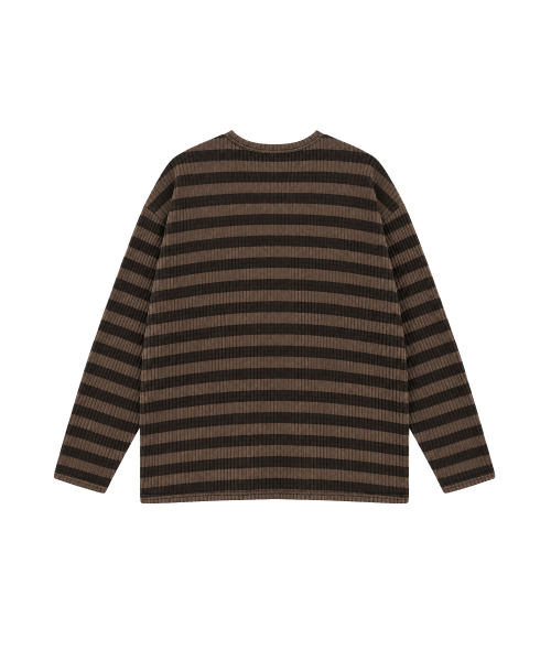 STRIPE LOOSE FIT KNIT [BROWN]