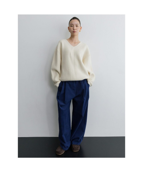 Bulky V Neck Sweater Ivory (TA5X51A040)
