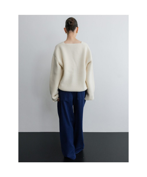 Bulky V Neck Sweater Ivory (TA5X51A040)