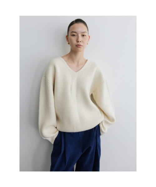 Bulky V Neck Sweater Ivory (TA5X51A040)