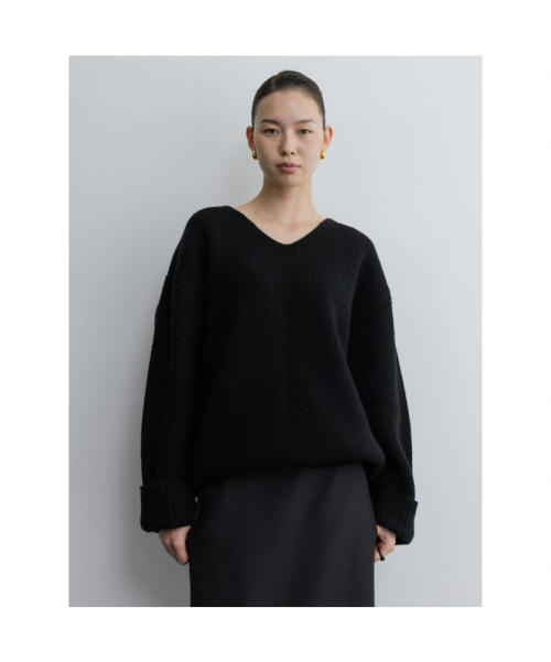 Bulky V Neck Sweater Black (TA5X51A045)