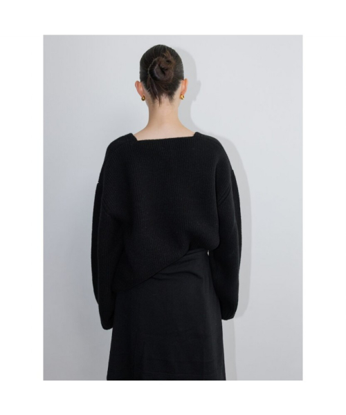 Bulky V Neck Sweater Black (TA5X51A045)