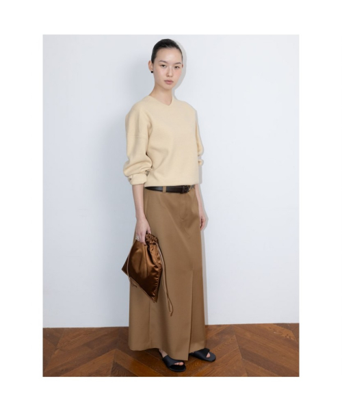 90S V Neck Knit Top Beige (TA6251A05A)