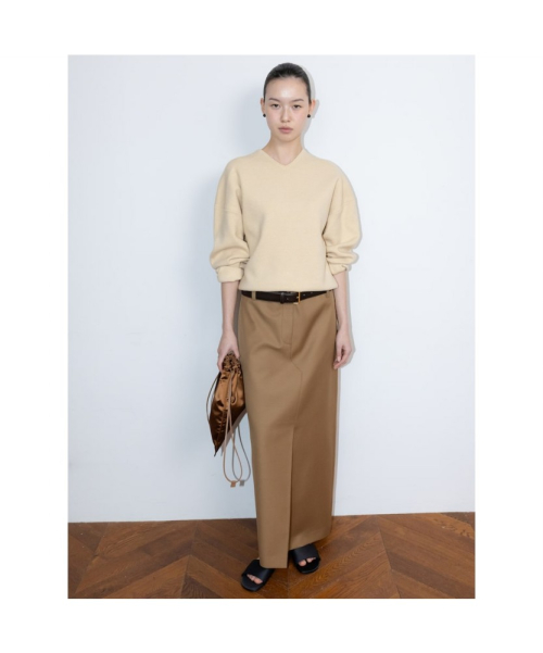90S V Neck Knit Top Beige (TA6251A05A)