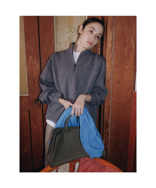90s Quarter Zipup Knit Top Grey (TA6251A063)
