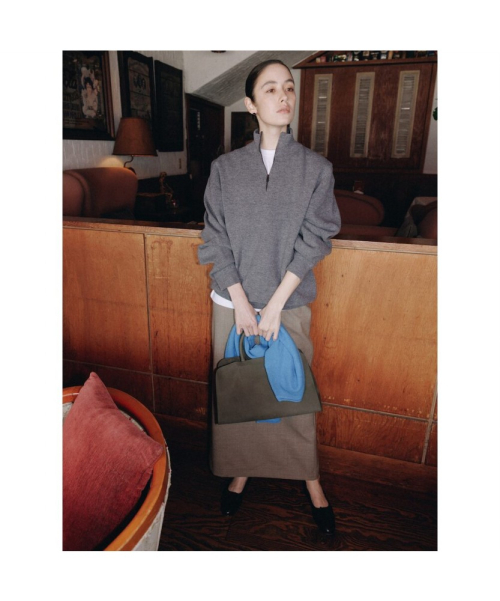 90s Quarter Zipup Knit Top Grey (TA6251A063)