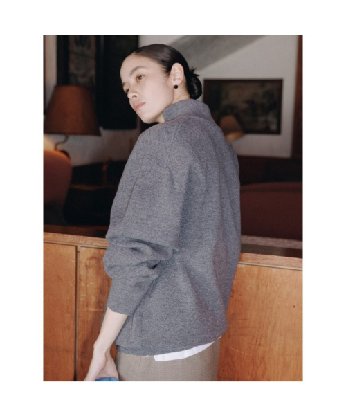 90s Quarter Zipup Knit Top Grey (TA6251A063)