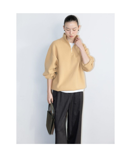 90s Quarter Zipup Knit Top Beige (TA6251A06A)