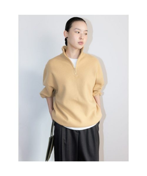 90s Quarter Zipup Knit Top Beige (TA6251A06A)