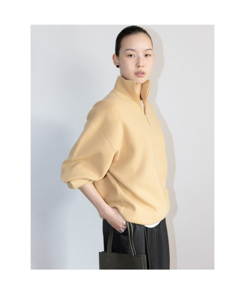 90s Quarter Zipup Knit Top Beige (TA6251A06A)