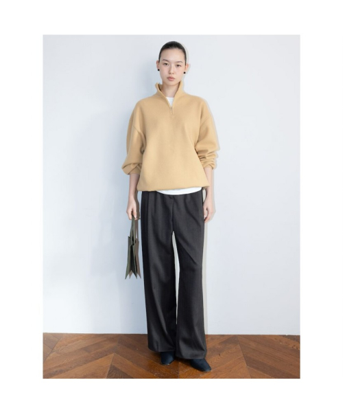 90s Quarter Zipup Knit Top Beige (TA6251A06A)