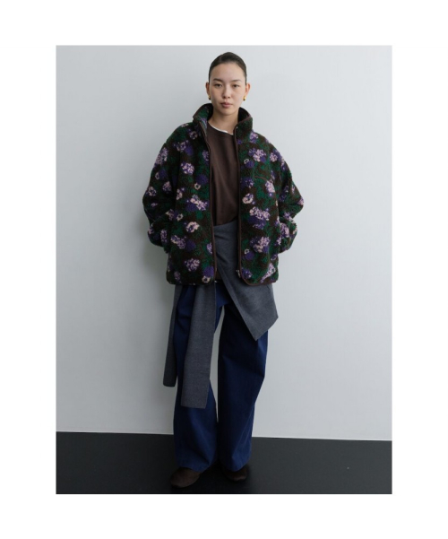 Unisex Flower Fleece Jacket Brown (TA6139A05D)