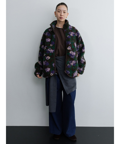 Unisex Flower Fleece Jacket Brown (TA6139A05D)