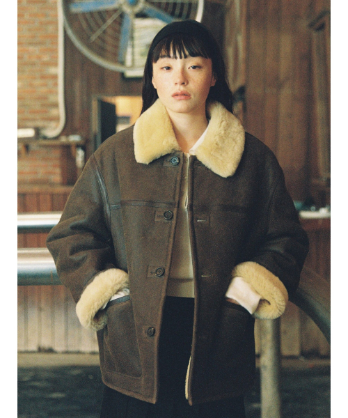 Reversible Shearling Jacket Brown (TA5X11A05D)