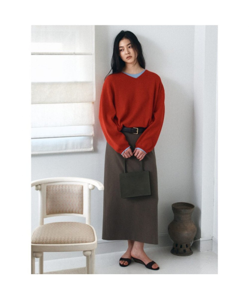 Classic H Line Skirt Brown (TA6227A02D)