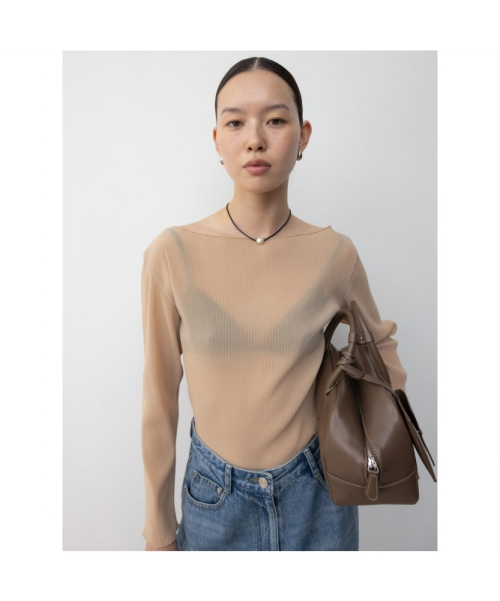 Teana Pleated Top Beige (TA6241A02A)