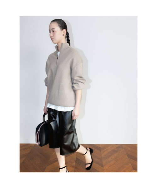 90s Quarter Zipup Knit Top Brown (TA6251A06D)