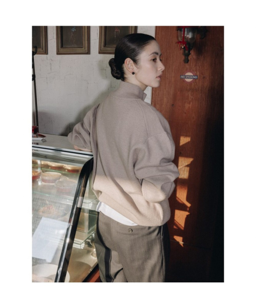 90s Quarter Zipup Knit Top Brown (TA6251A06D)
