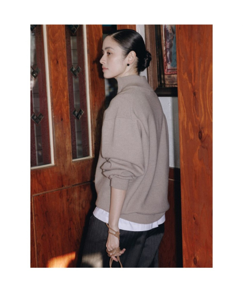 90s Quarter Zipup Knit Top Brown (TA6251A06D)