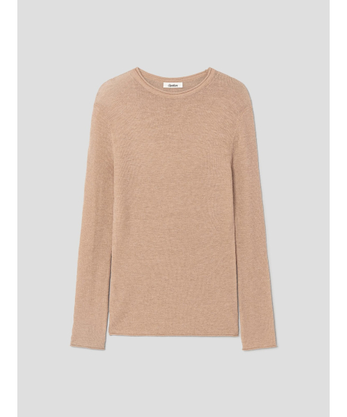 Sheer Round Knit Top Salmon Pink (TA6251A089)
