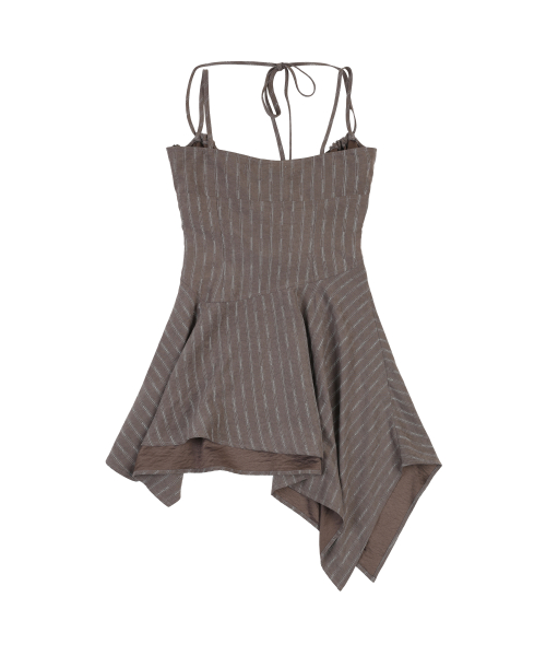 FLARE SLEEVELESS MINI DRESS [BROWN]
