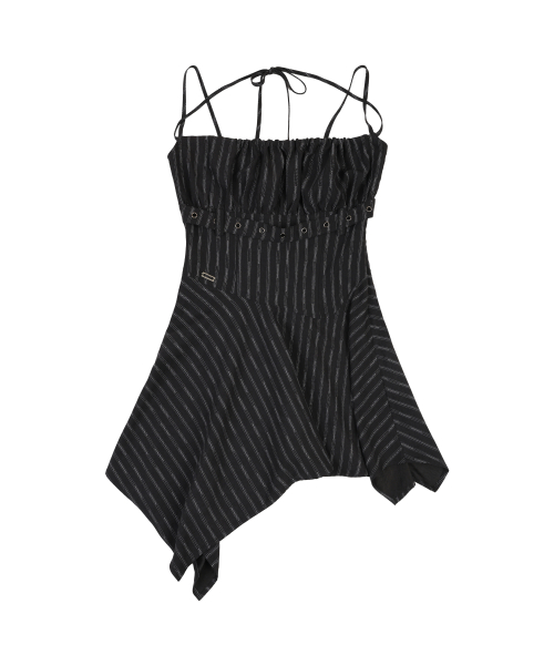 FLARE SLEEVELESS MINI DRESS [BLACK]