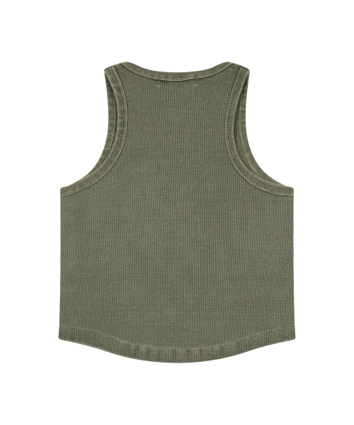 OPEN SIDE SLEEVELESS T-SHIRT [KHAKI]