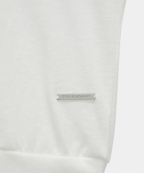 Two-Line Button Short Sleeveless (White)