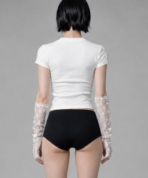 Shirring Eyelet Bolero Top (White)