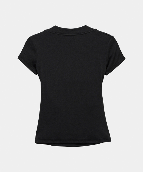 Shirring Eyelet Bolero Top (Black)