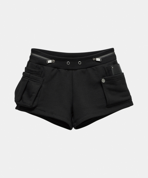 Two Zipper short pants (Black)