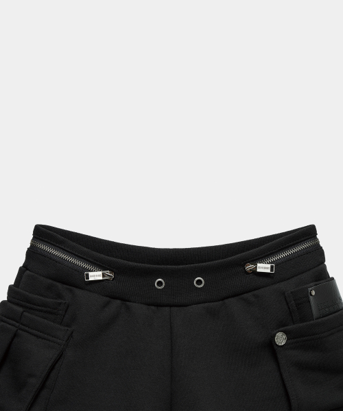 Two Zipper short pants (Black)