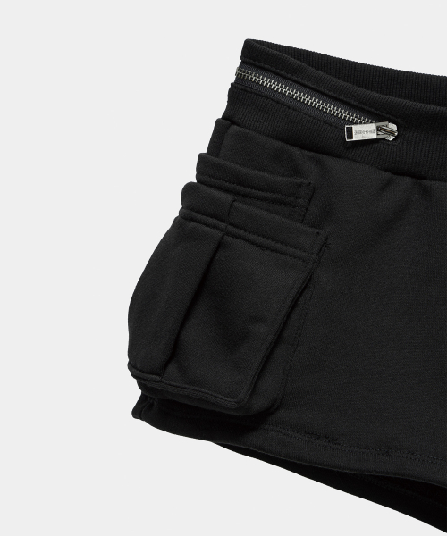 Two Zipper short pants (Black)