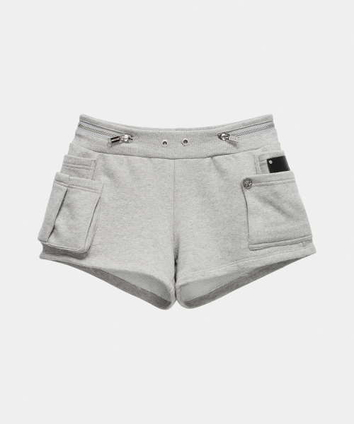 Two Zipper short pants (Melange Gray)