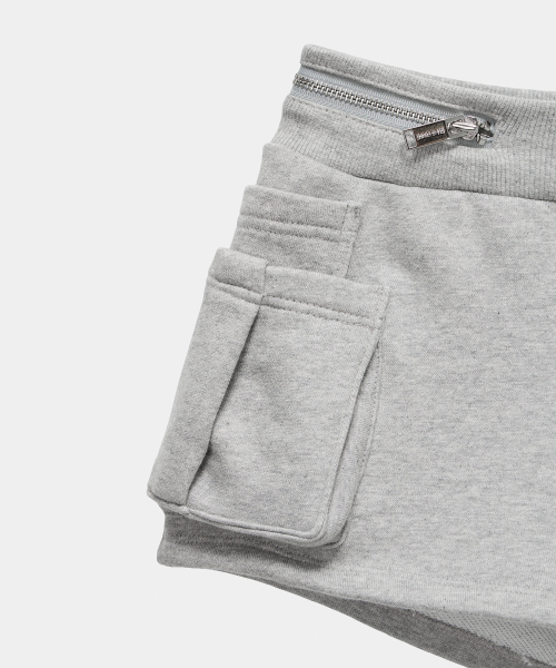 Two Zipper short pants (Melange Gray)