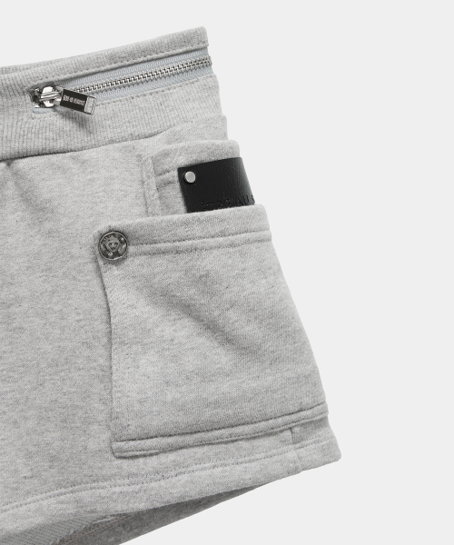Two Zipper short pants (Melange Gray)