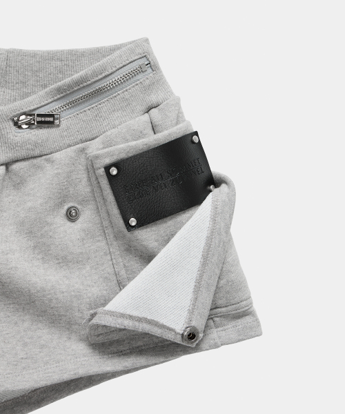 Two Zipper short pants (Melange Gray)