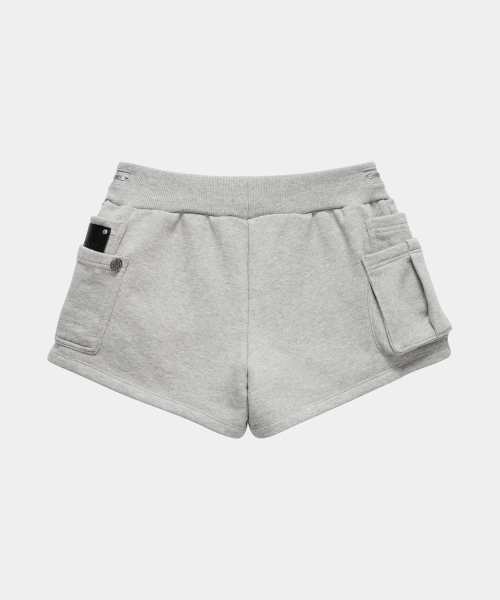 Two Zipper short pants (Melange Gray)