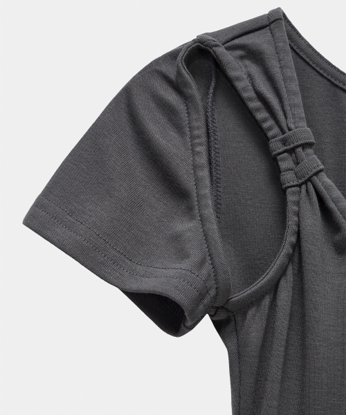 Layered Buckle Line Top (Charcoal)
