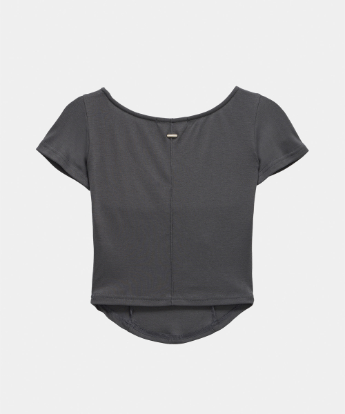 Layered Buckle Line Top (Charcoal)