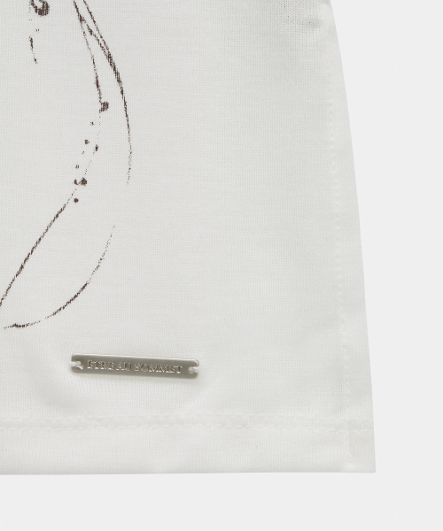 Rib Collar Roll Up Shirring Top (White)