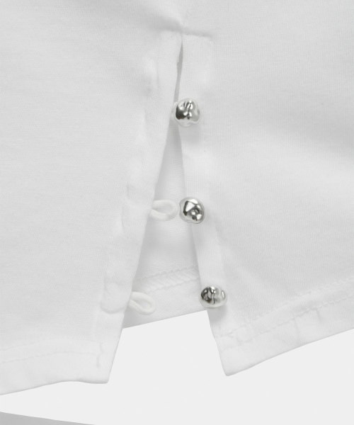 Cut-Out Open Short Sleeve (White)