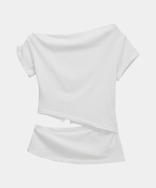 Cut-Out Open Short Sleeve (White)