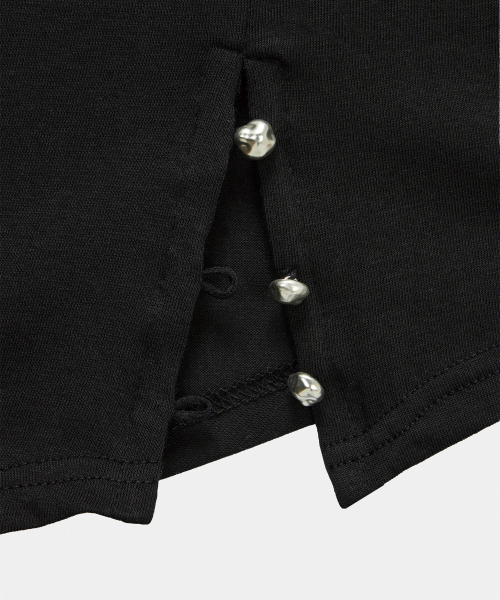 Cut-Out Open Short Sleeve (Black)