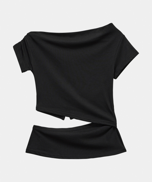 Cut-Out Open Short Sleeve (Black)
