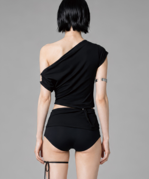 Cut-Out Open Short Sleeve (Black)