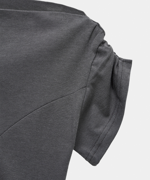 Cut-Out Open Short Sleeve (Dark Gray)